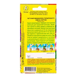 Семена цветов Петуния Минифлора горшечная F1, смесь сортов  (драже) Цветущий балкон, Ц/П,5 шт. 10945