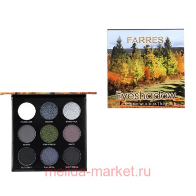 Farres Тени для век 9 цветов тон 02 HB-211