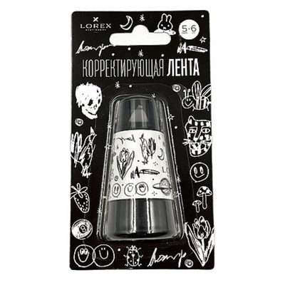 Корректор-лента 5 мм х 6 м "TATTOO.BLACK" корп.черный LXCT-TTB LOREX