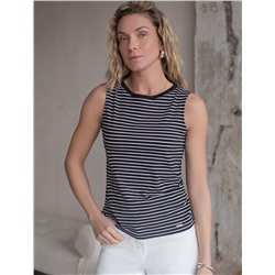 Топ в полоску из премиального хлопка с эластаном