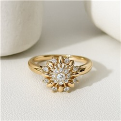 Кольцо 18 р коллекция "Xuping" покрытие позолота, вставка: фианиты, цвет: прозрачный, арт.101.323-18