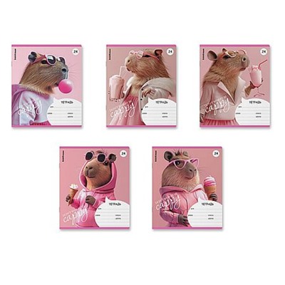 Тетрадь  24л линия "CapyBarbara" УФ лак 58220 ErichKrause