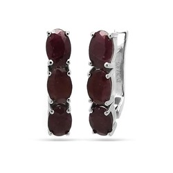 Серьги из серебра рубин корунд, Беренис