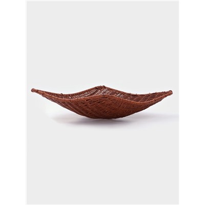 Корзинка для фруктов и хлеба Доляна «Огайо», 31×31×8.5 см, квадратная, пластик, плетёная, коричневая