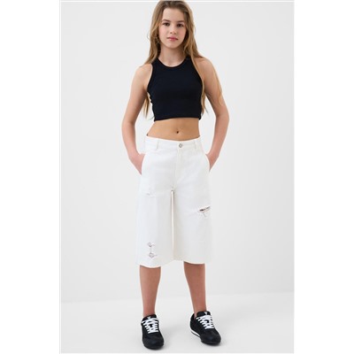 Шорты текстильные джинсовые для девочек PLAYTODAY, 1243741