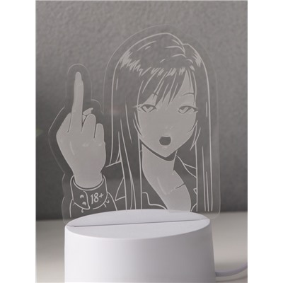 Светильник 3D RISALUX Fuck, LED-ночник, RGB, от сети, 9.5×13.4×17 см