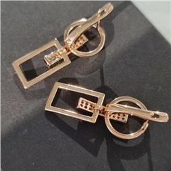 Серьги ювелирная бижутерия коллекция "Дубай" покрытие: позолота, вставка: фианиты, 39145, арт.214.827