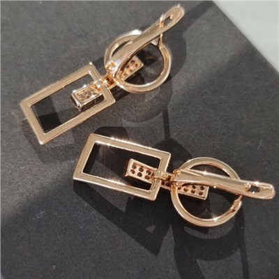 Серьги ювелирная бижутерия коллекция "Дубай" покрытие: позолота, вставка: фианиты, 39145, арт.214.827