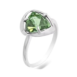 Кольцо из серебра празиолит кварц, КП79