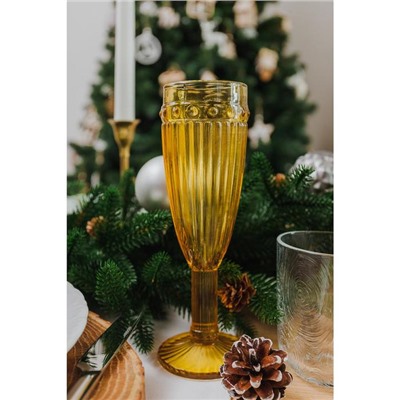 Бокал для шампанского «Босфор», 160 мл, 7×7×20 см, стекло, жёлтый