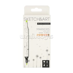 Набор двусторонних скетч-маркеров "Sketch&Art. Портрет", 6 цв
