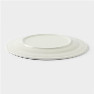 Тарелка Доляна White Label, d=25 см, с утолщённым краем, фарфор, белая