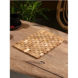 Коврик из тикового дерева, 30×20×0.7 см