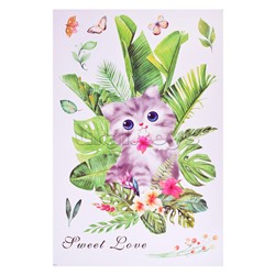 Интерьерная наклейка "Lovely cat" 60x90 см, ПВХ, в пластиковом пакете с блистерным подвесом