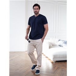 Футболка с V-вырезом из премиального хлопка с эластаном