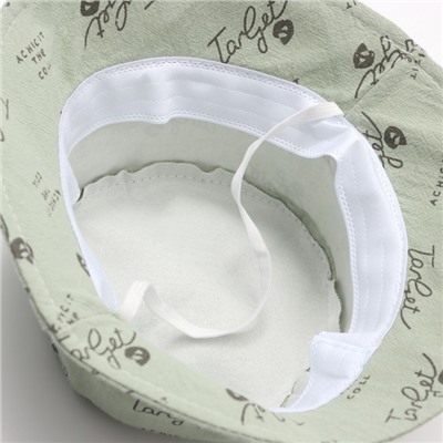 Панама детская MINAKU «Надписи», размер 48-50, зелёная