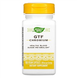 Nature's Way, хром (GTF), 200 мкг, 100 веганских капсул
