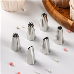 Набор насадок кондитерских Доляна, d=2 см, 6 шт., форма МИКС