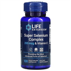 Life Extension, суперкомплекс селена с витамином E, 200 мкг, 100 вегетарианских капсул