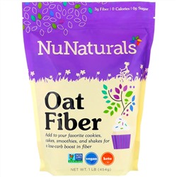 NuNaturals, Овсяное волокно, 454 г (1 фунт)