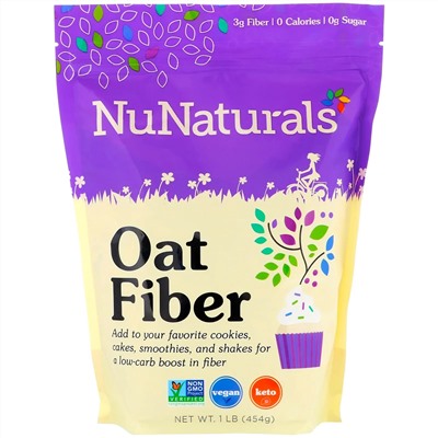 NuNaturals, Овсяное волокно, 454 г (1 фунт)