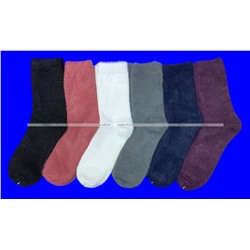 3 ПАРЫ - Термоноски женские ангора НОРКА ШЕРСТЬ высокие однотонные арт. 2781