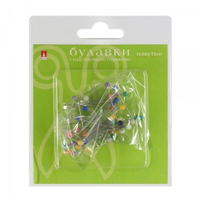 Булавки для шитья с пластиковыми головками 0,7х38 мм 100 шт 2-684/01 Альт