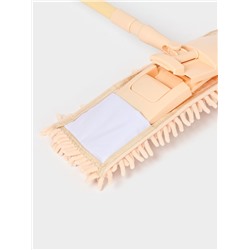 Швабра для мытья пола плоская Доляна, телескопическая ручка, насадка букля, 43×14×124 см