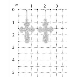 Крест из серебра родированный - 2,7 см 925 пробы 3-295р