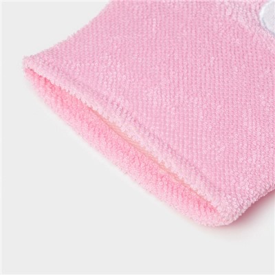 Мочалка варежка детская Доляна «Зайка», для купания, 23 см