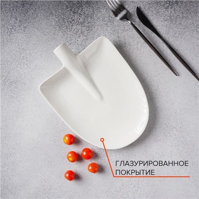 УЦЕНКА Блюдо фарфоровое Magistro «Бланш», 24×18×4.5 см, цвет белый