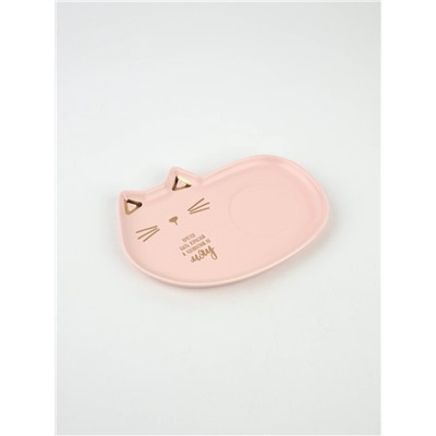 Чайная пара «Мяу»: кружка 200 мл, блюдце 18×11 см, ложка