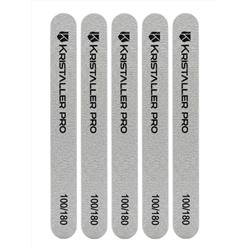 Kristaller Пилка маникюрная на деревянной основе тонкая, 100/180 грит, 17,8 см, 50 шт. 28328