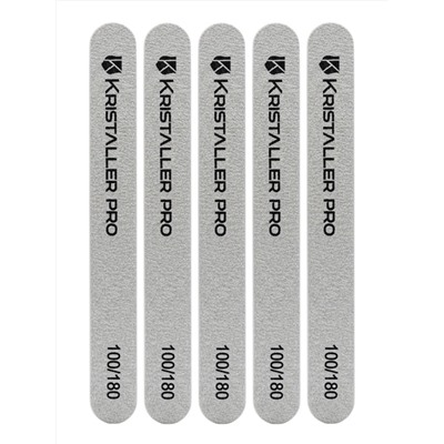 Kristaller Пилка маникюрная на деревянной основе тонкая, 100/180 грит, 17,8 см, 50 шт. 28328