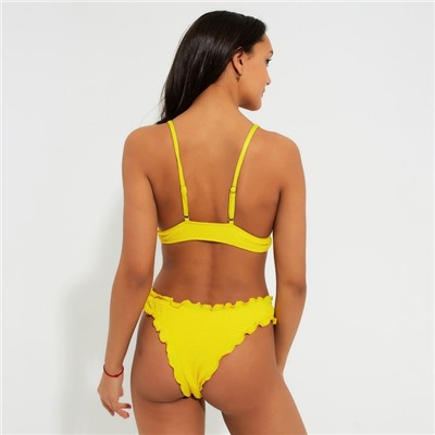 Купальник женский раздельный MINAKU со сборками цвет жёлтый, размер 42