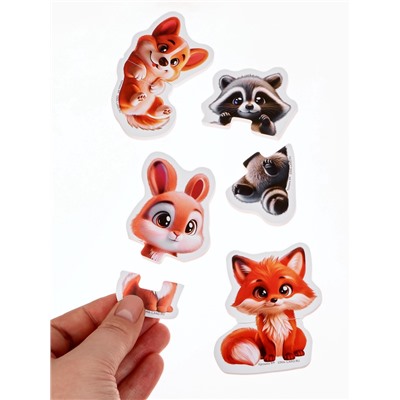 Макси-пазлы «Зимние истории», новогодний набор игрушек, 6 шт., 12 деталей, для ванны