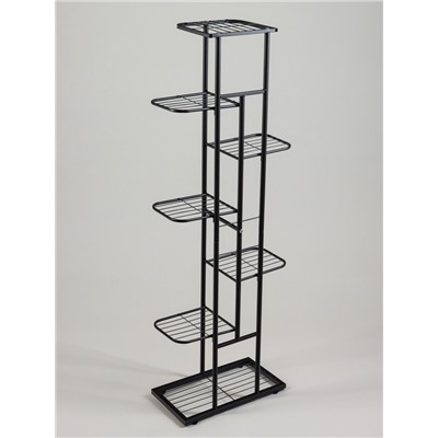 Подставка для цветов Greengo, 7 полок, 43×22×126 см, напольная, металл, чёрная