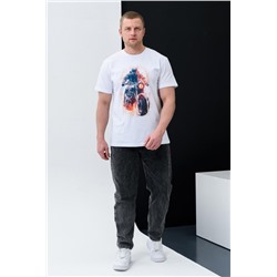 Футболка мужская 8492 (Белый_мото)