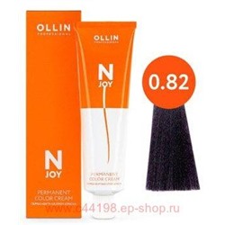 OLLIN "N-JOY" 0/82 - сине-фиолетовый, перманентная крем-краска для волос 100мл