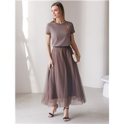 Нарядная футболка с принтом пайетками