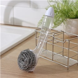 Губка для посуды Доляна, с ручкой дозатором, 21.5×6.5×6 см