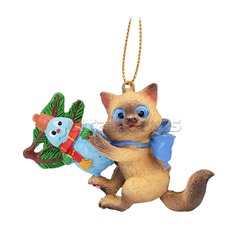 Полирезиновая подвеска "Котик на веточке" 7 см,