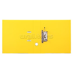 Папка с арочным механизмом A4 75 мм PP двусторонний разобранная, металлическая окантовка, запечатка форзаца, наварной карман с этикеткой, желтая