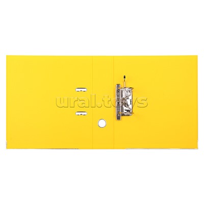 Папка с арочным механизмом A4 75 мм PP двусторонний разобранная, металлическая окантовка, запечатка форзаца, наварной карман с этикеткой, желтая