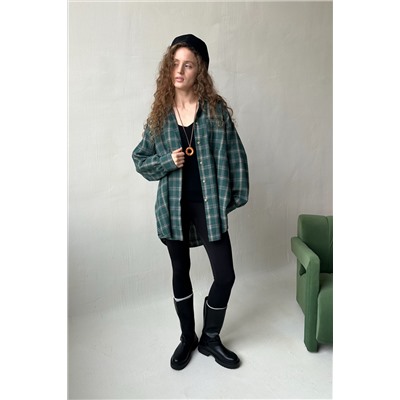 Рубашка женская  HUG077/14/Зеленый, бежевый