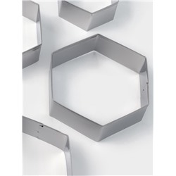 Формы печенья Доляна «Шестиугольник», набор 5 шт., 9.6×8.3×2.5 см, нержавеющая сталь, серебристые