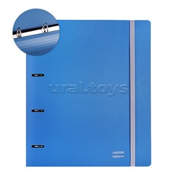 Папка на кольцах "SigNature" A4 (295x355x38 мм) 4 кольца Ø 30 мм, полипропилен 650 мкм, фактура "ткань" на 250 листов бумаги или 50 вкладышей, внутренний карман 160 мкм, широкая резинка, индивидуальная упаковка, сумеречно синяя