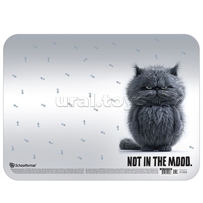 Настольное покрытие для творчества "Не в духе" 43х32 см пластик серый с принтом