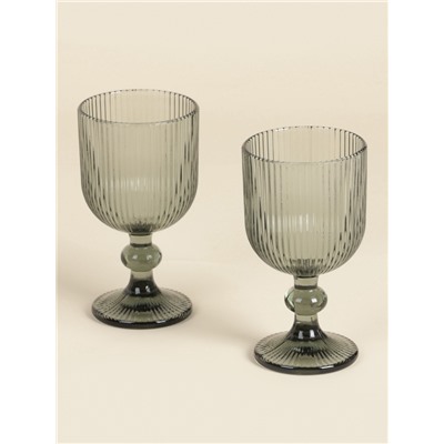 Бокалы для вина SL Home «Модерн», 250 мл, 8×14.5 см, набор 2 шт., стекло, графитовые