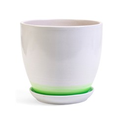 Горшок для цветов «Азия», 2.5 л, d=19 см, h=17 см, с поддоном, керамика, белый